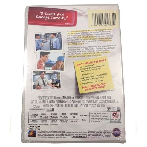 Office Space Two Disc DVD Special Edition Digital Copy and DVD Set New Sealed - Picture 2 of 11
